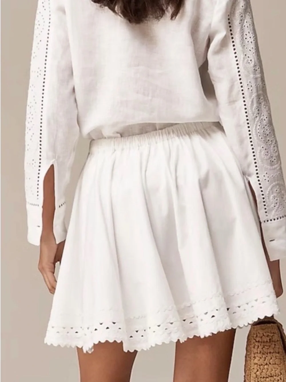 J.Crew Mini Skirt with Rickrack Trim in Cotton Poplin